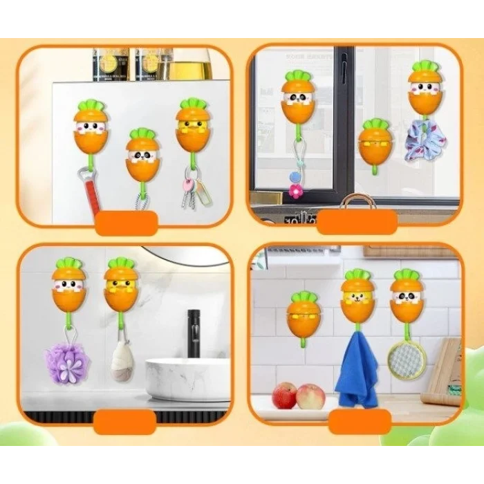 BUĞZ Havuç Tasarımlı Otomatik Açılan Yapışkanlı Askı