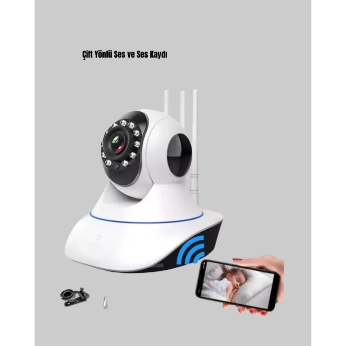 BUĞZ HD IP Kamera – Gece Görüşlü, Hareket Sensörlü, Mobil Takip ve Çift Yönlü Ses - BUĞZ