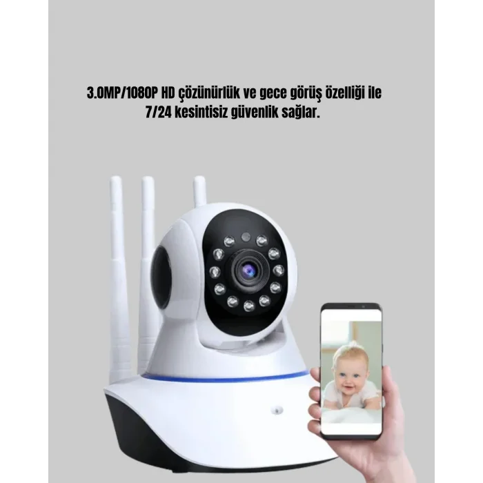 BUĞZ HD IP Kamera – Gece Görüşlü, Hareket Sensörlü, Mobil Takip ve Çift Yönlü Ses - BUĞZ