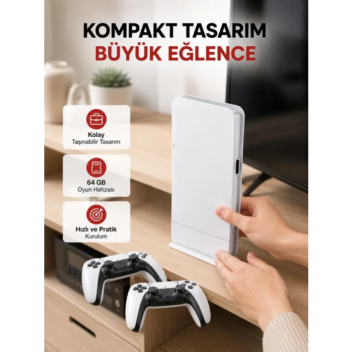 BUĞZ HDMI Çıkışlı Kablosuz 2 Kollu 4K Retro Oyun Kutusu