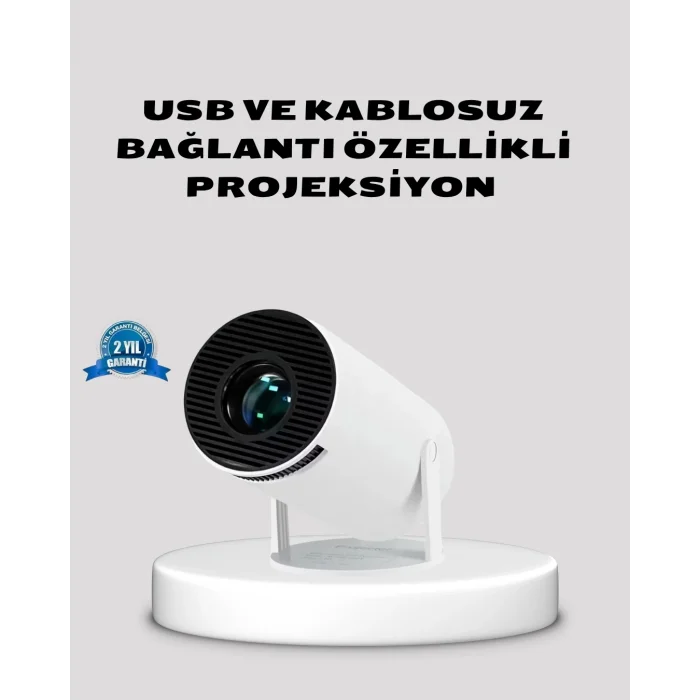 BUĞZ HDMI USB Bağlantılı 4K Destekli Taşınabilir Projeksiyon Cihazı