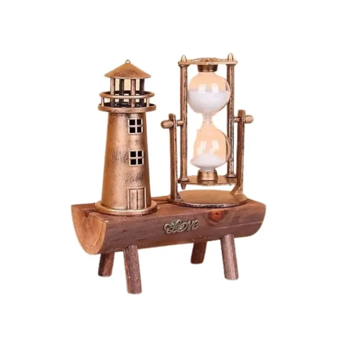 BUĞZ Hediyelik Kum Saati Retro Dekoratif Deniz Feneri Kum Saati