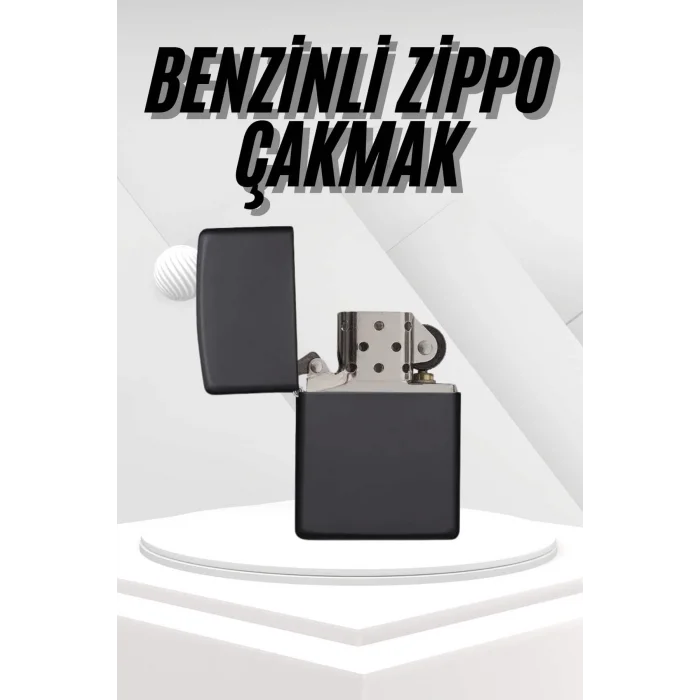  Hediyelik Zarif Zippo Model Siyah Benzinli Çakmak