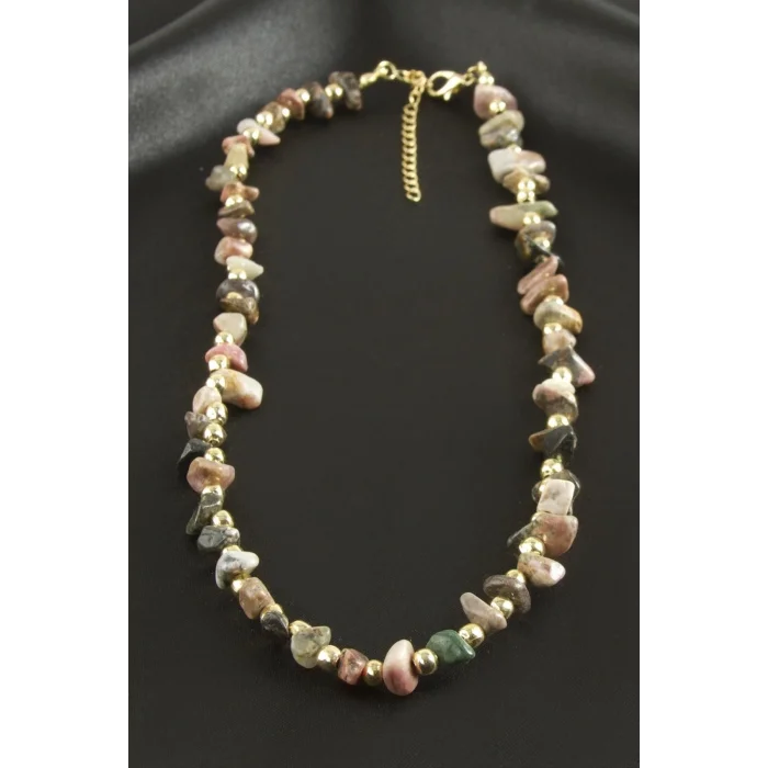 BUĞZ Hint Akik Kırık Doğaltaş Kolye