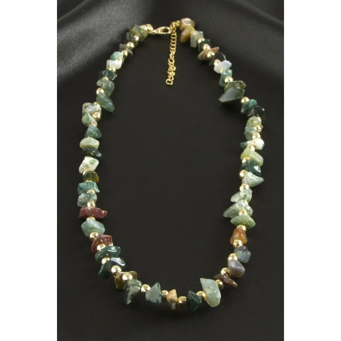 BUĞZ Hint Akik Kırık Doğaltaş Kolye