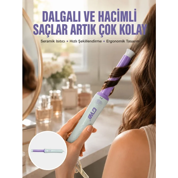 BUĞZ Hızlı Isınan, Kompakt ve Güvenli – Tüm Saç Tiplerine Uygun Kıvırma Cihazı Yeni Nesil
