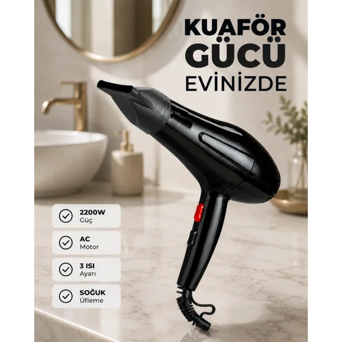 BUĞZ Hızlı Kurutma ve Şekillendirme İçin Profesyonel Saç Kurutma Makinesi