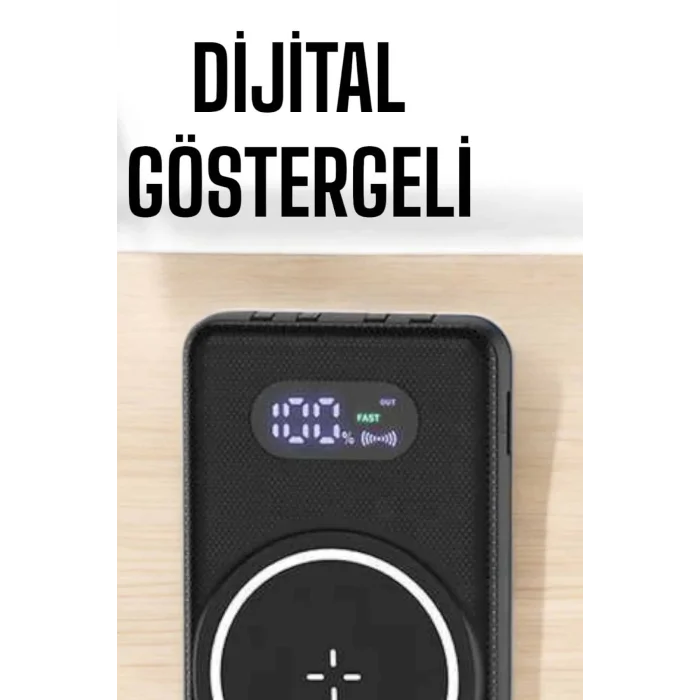 BUĞZ Hızlı Şarj Dijital Göstergeli Powerbankli Çoklu Şarj Özelliği
