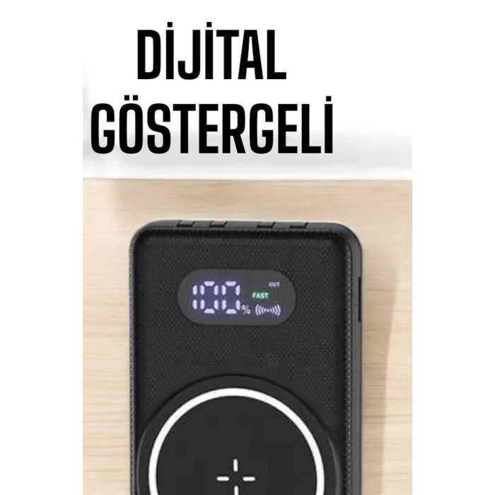 BUĞZ Hızlı Şarj Dijital Göstergeli Powerbankli Çoklu Şarj Özelliği