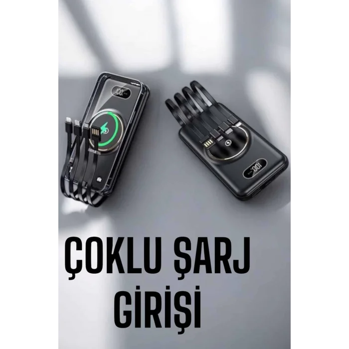 BUĞZ Hızlı Şarj Dijital Göstergeli Powerbankli Çoklu Şarj Özelliği