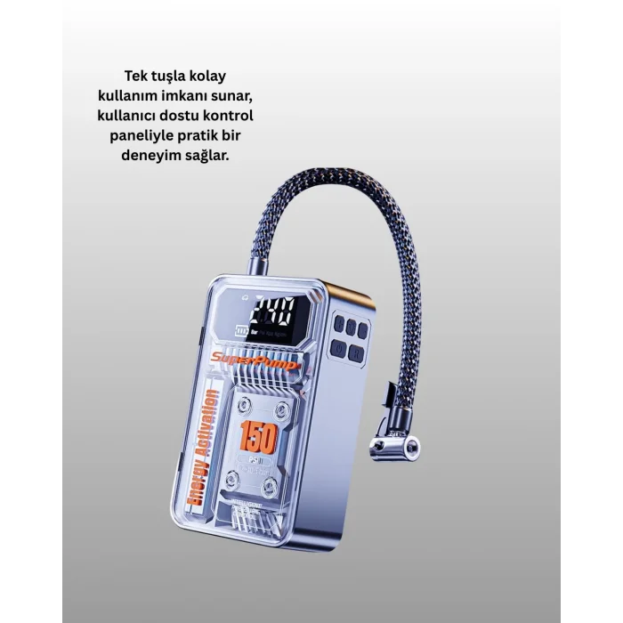  Hızlı Şişirme Güçlü Motorlu 150 PSI Araba Lastik Pompası