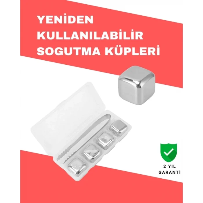  Hızlı Soğutma Özellikli Paslanmaz Metal Buz Küpü Takımı