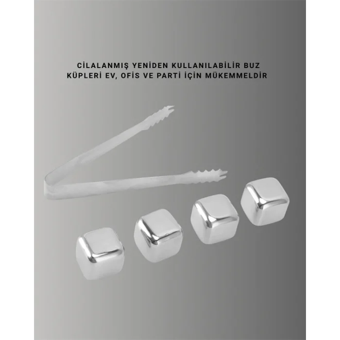  Hızlı Soğutma Özellikli Paslanmaz Metal Buz Küpü Takımı