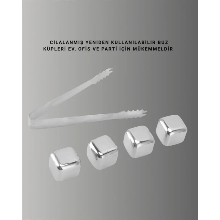 BUĞZ Hızlı Soğutma Özellikli Paslanmaz Metal Buz Küpü Takımı Yeni Nesil