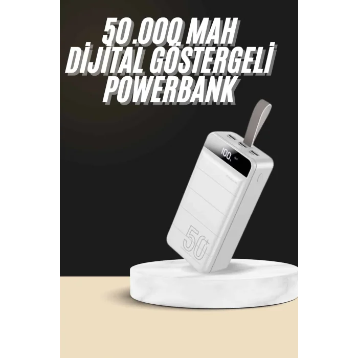  Hızlı Taşınabilir 50.000 Mah Powerbank Led Ekran Android ve İOS Uyumlu