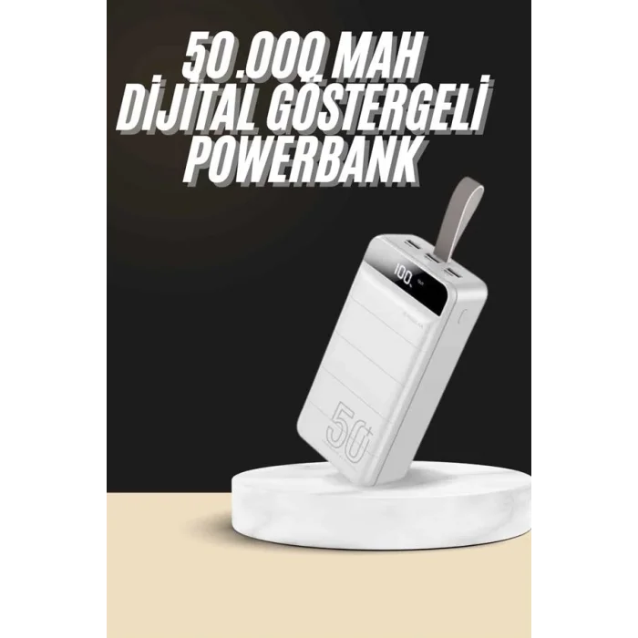  Hızlı Taşınabilir 50.000 Mah Powerbank Led Ekran Android ve İOS Uyumlu