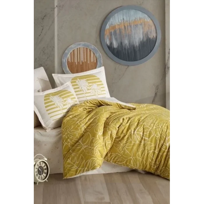  Hobby Çift Kişilik Ranforce Nevresim Takımı Eva Hardal