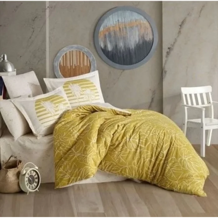  Hobby Çift Kişilik Ranforce Nevresim Takımı Eva Hardal