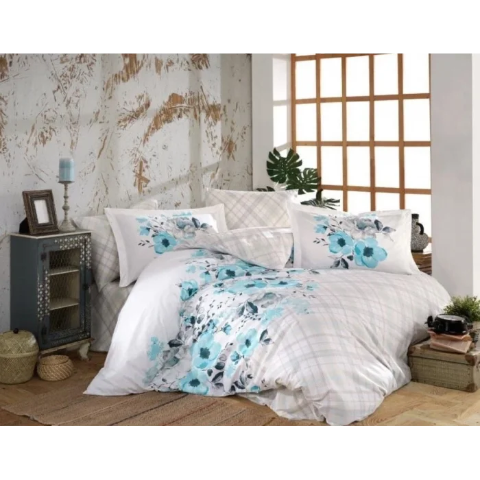 BUĞZ Hobby Kingsize Poplin Nevresim Belinda Mavi