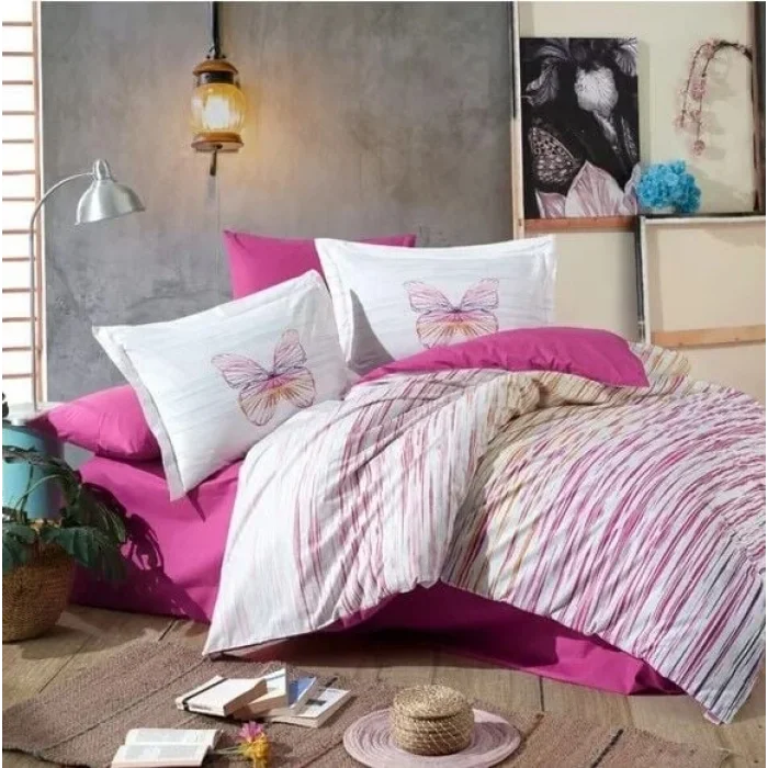 BUĞZ Hobby Kingsize Poplin Nevresim Eldora Fuşya