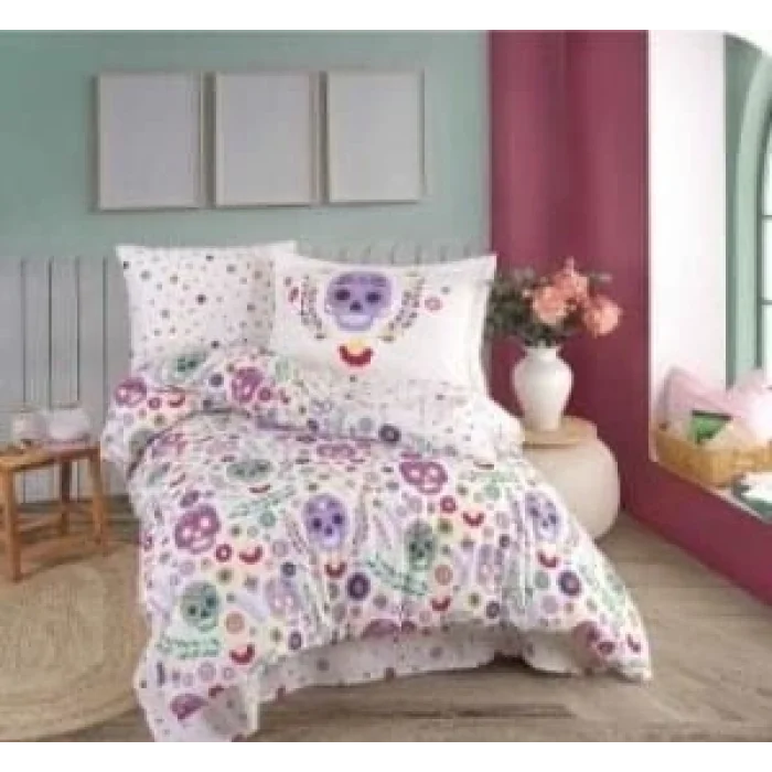 BUĞZ Hobby Tek Kişilik Poplin Nevresim Takımı Alice Mor