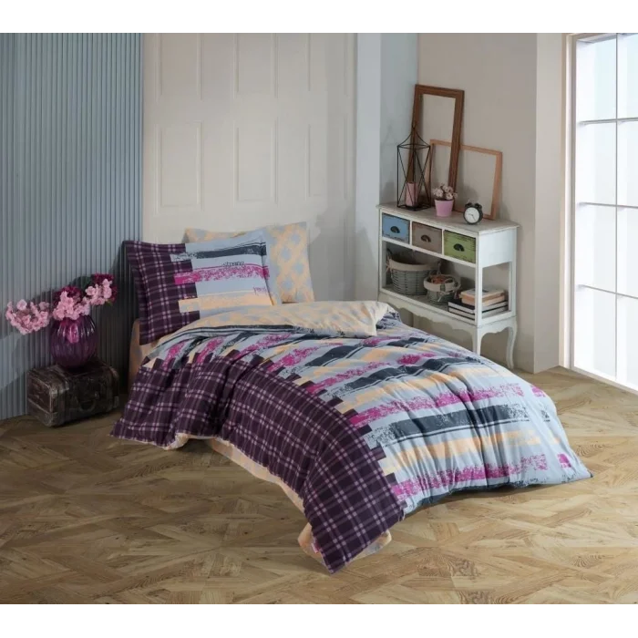 BUĞZ Hobby Tek Kişilik Poplin Nevresim Takımı Vivaldi Gri