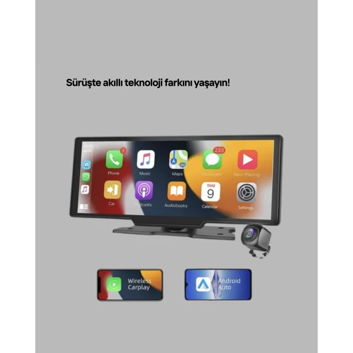 BUĞZ Honda Civic, Jazz, HR-V, CR-V, Nissan Qashqai, Micra, Juke,Uyumlu Kablosuz CarPlay & Android Auto Multimedya – Geri Görüş Kameralı - Lisinya