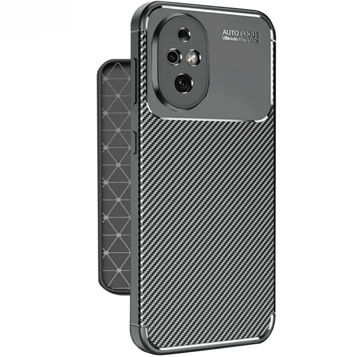 BUĞZ Honor 200 Kılıf Auto Focus Karbon Kapak - Siyah