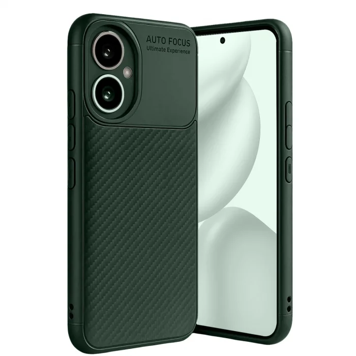 BUĞZ Honor 400 Kılıf Auto Focus Karbon Kapak - Koyu Yeşil