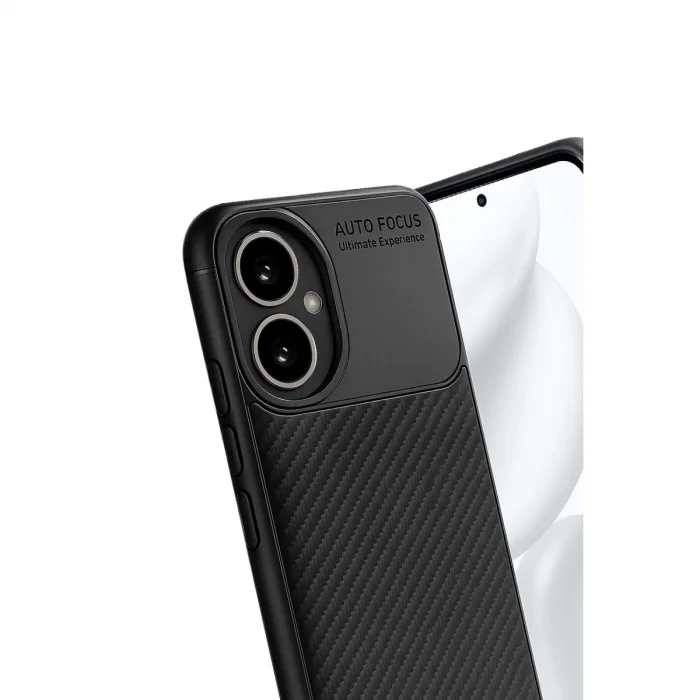 BUĞZ Honor 400 Kılıf Auto Focus Karbon Kapak - Siyah