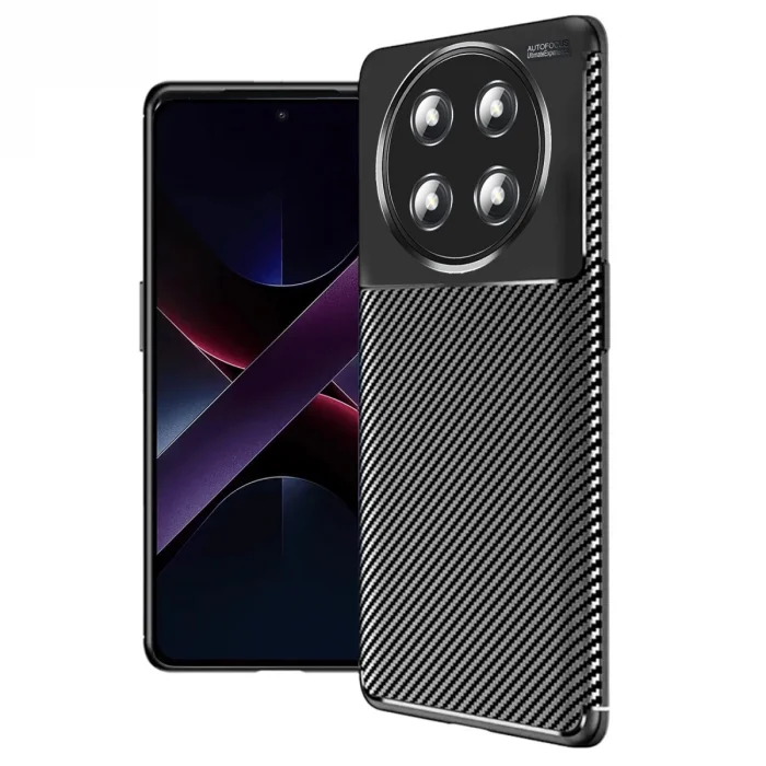 BUĞZ Honor Magic 7 Lite Kılıf Auto Focus Karbon Kapak - Siyah