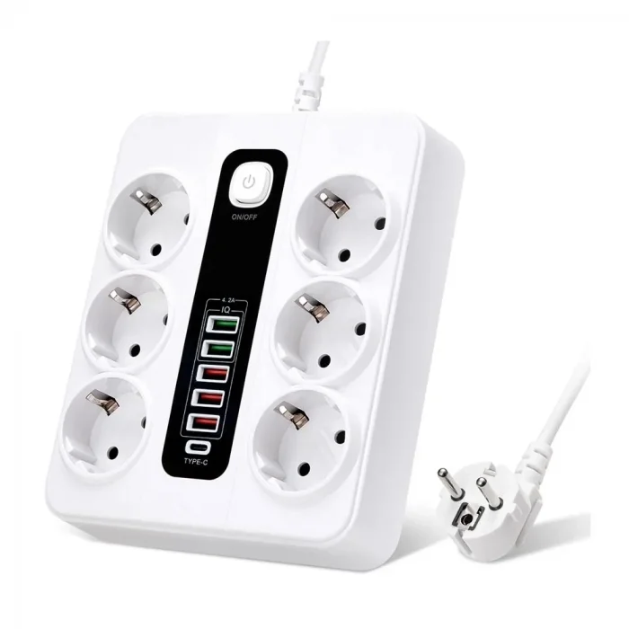 BUĞZ Hp-h04 3000w 10amper 6’lı 2metre Uzatma Kablolu Çoklu Termal Akım Priz