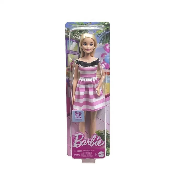 BUĞZ HTH66 Barbie 65.Yıl Özel Pembe Elbiseli Bebek