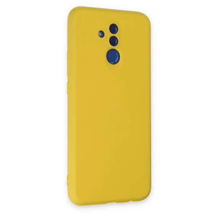 BUĞZ Huawei Mate 20 Lite Kılıf Nano İçi Kadife Silikon - Sarı
