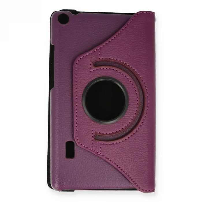 BUĞZ Huawei Mediapad T3 7 Kılıf 360 Tablet Deri Kılıf - Mürdüm