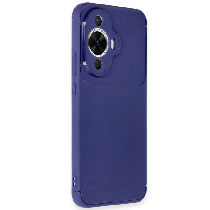 BUĞZ Huawei Nova 12s Kılıf Auto Focus Karbon Kapak - Lacivert