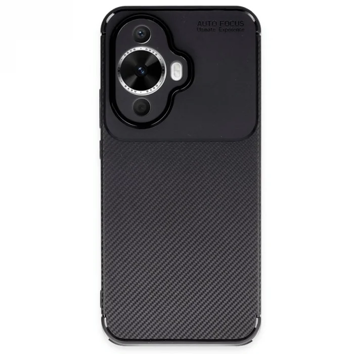 BUĞZ Huawei Nova 12s Kılıf Auto Focus Karbon Kapak - Siyah