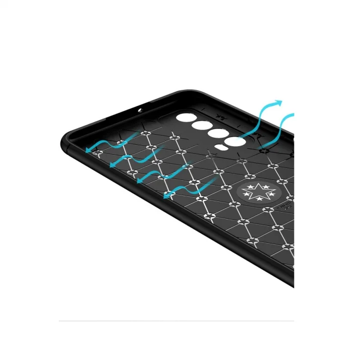 BUĞZ Huawei P Smart 2021 Kılıf Range Yüzüklü Silikon - Siyah-gold