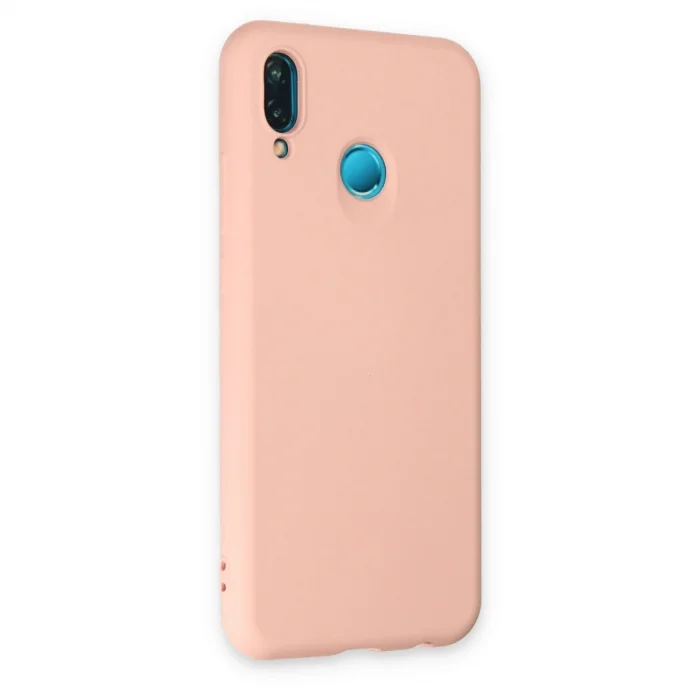BUĞZ Huawei P20 Lite Kılıf Nano İçi Kadife Silikon - Pudra