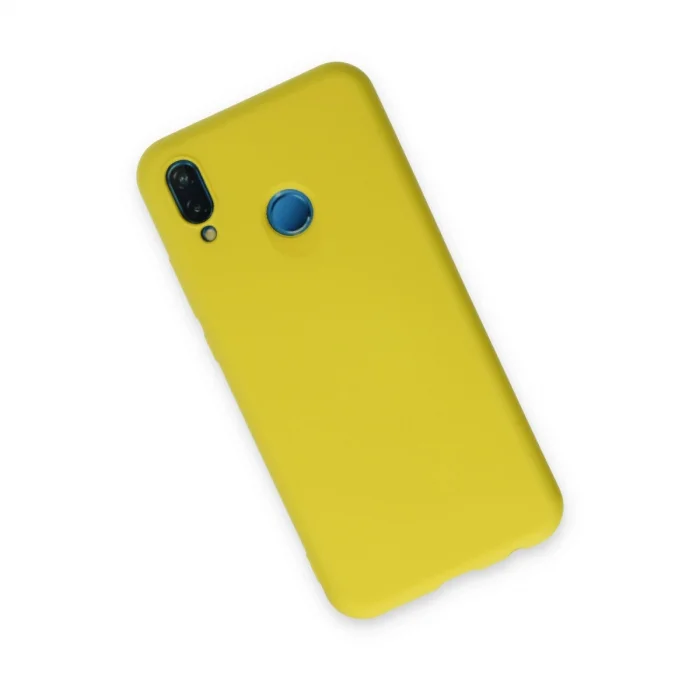 BUĞZ Huawei P20 Lite Kılıf Nano İçi Kadife Silikon - Sarı