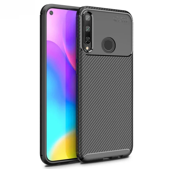 BUĞZ Huawei P40 Lite E Kılıf Auto Focus Karbon Kapak - Siyah