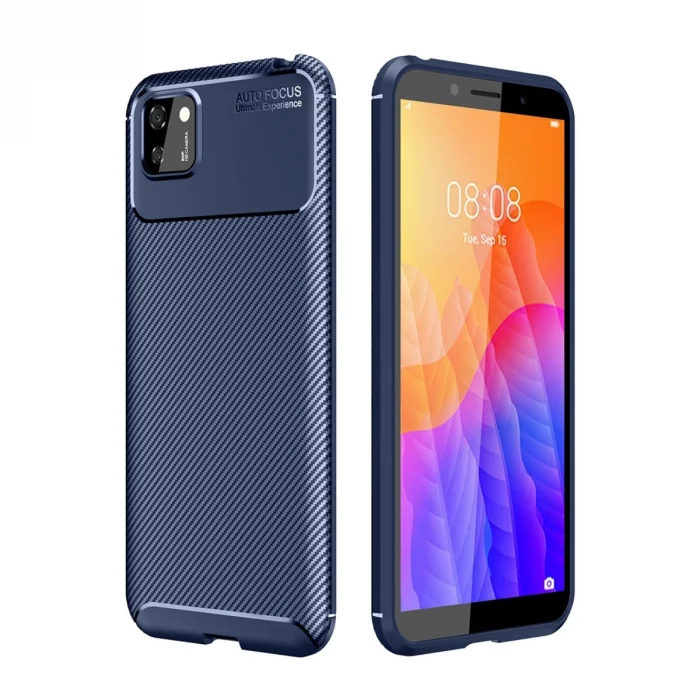 BUĞZ Huawei Y5p Kılıf Auto Focus Karbon Kapak - Lacivert