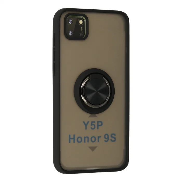BUĞZ Huawei Y5p Kılıf Montreal Yüzüklü Silikon Kapak - Siyah