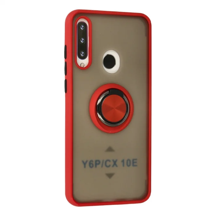 BUĞZ Huawei Y6p Kılıf Montreal Yüzüklü Silikon Kapak - Kırmızı