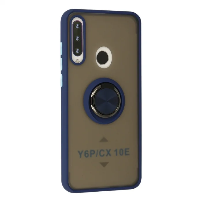 BUĞZ Huawei Y6p Kılıf Montreal Yüzüklü Silikon Kapak - Lacivert