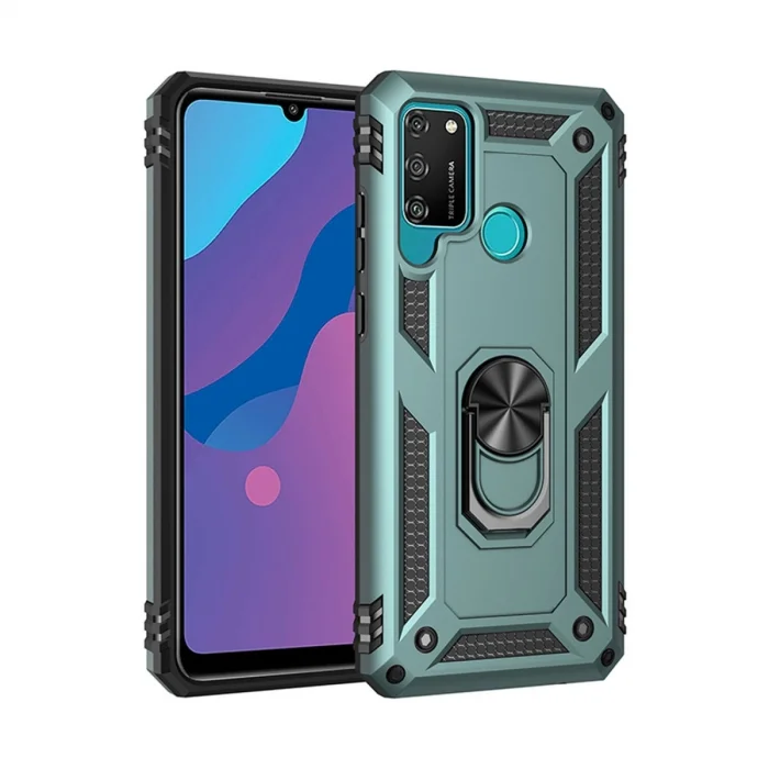 BUĞZ Huawei Y6p Kılıf Sofya Yüzüklü Silikon Kapak - Yeşil