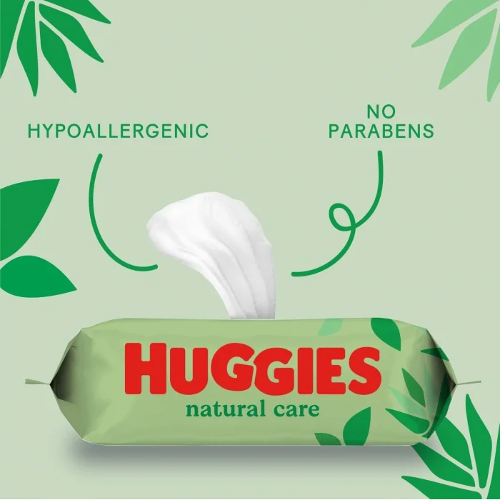 BUĞZ Huggies Natural Care Yenidoğan Islak Bebek Havlusu 10x56 Yaprak