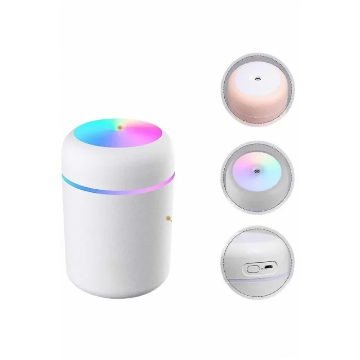  Humidifier LED Işıklı Mini Ortam Oda Kokusu Aromaterapi Buhardanlık