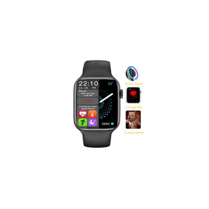 BUĞZ Hw22 Pd-a6 Smart Watch Dokunmatik Bluetooth Nabız Ölçme Sporcu Özellikli 1.75 Inç Akıllı Saat (siyah) ( BUĞZ )