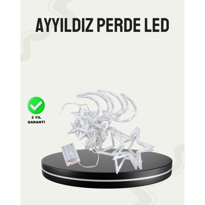 BUĞZ İç ve Dış Mekan Uyumlu Pilli Yıldız Ay Peri Led Perde